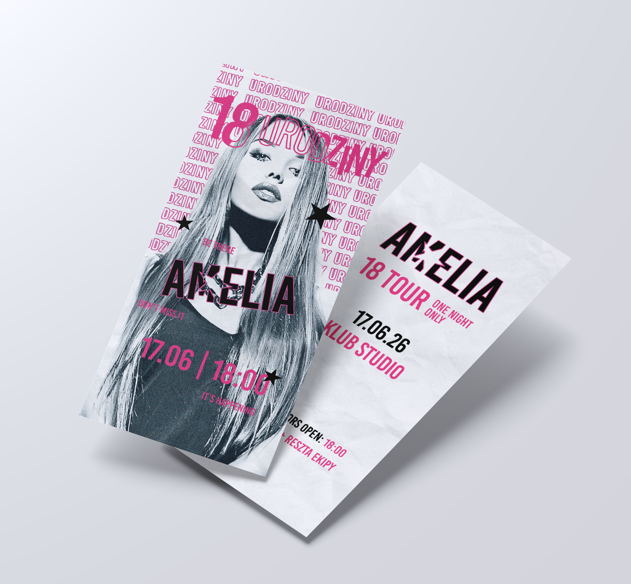 Zaproszenia na 18 urodziny personalizowane - concert poster