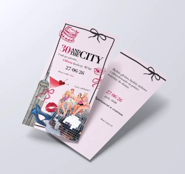Zaproszenia na 30 urodziny premium - w stylu sex in the city