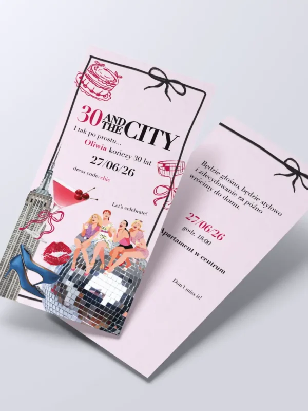 Zaproszenia na 30 urodziny premium - w stylu sex in the city