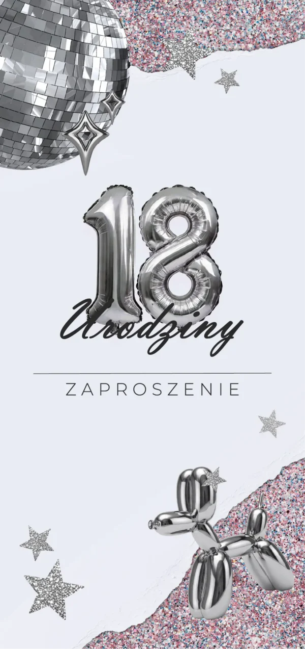 Zaproszenia na 18 urodziny - Stardust