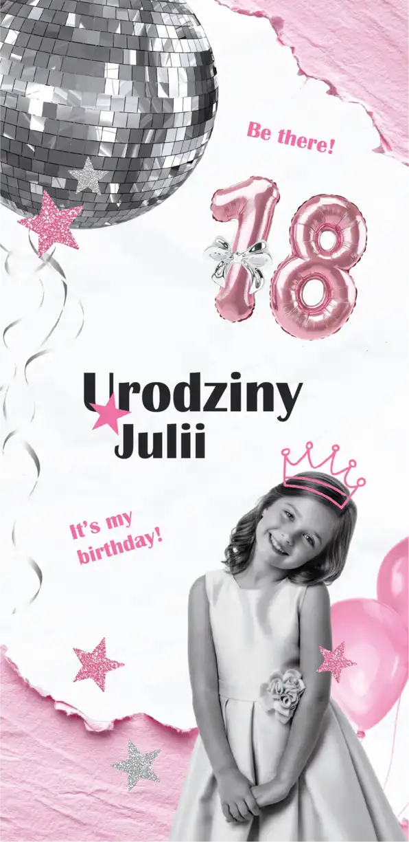 zaproszenia na 18 urodziny personalizowane